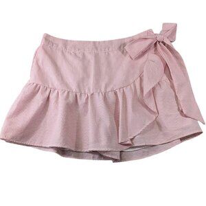 Blue Rain Francescas Mini Skirt Romper Womens Sm Pink‎ Seersucker Pinstripe New